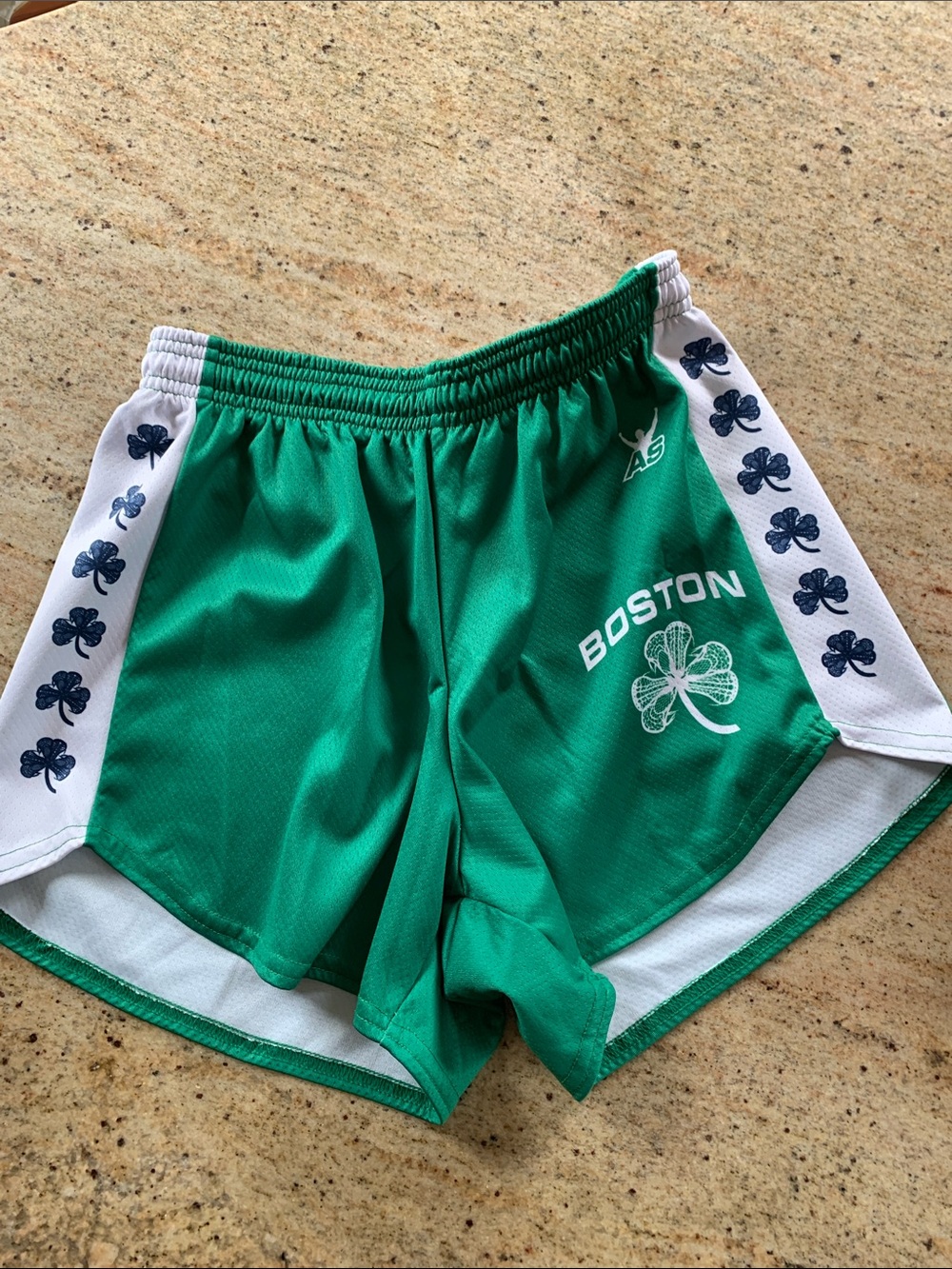 Green Boston Athletic Women's Shorts with Shamrock Accent